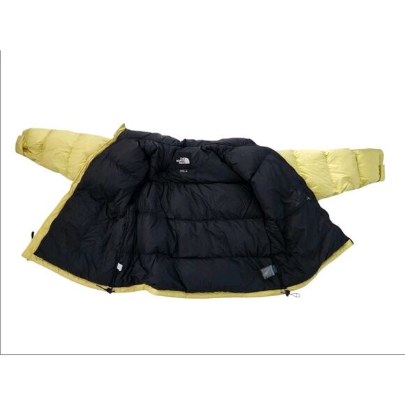 The North Face Nuptse 700 Goose Down Puffer Jacket Pale Yellow Retro 90s Sz XXL - Picture 3 of 13